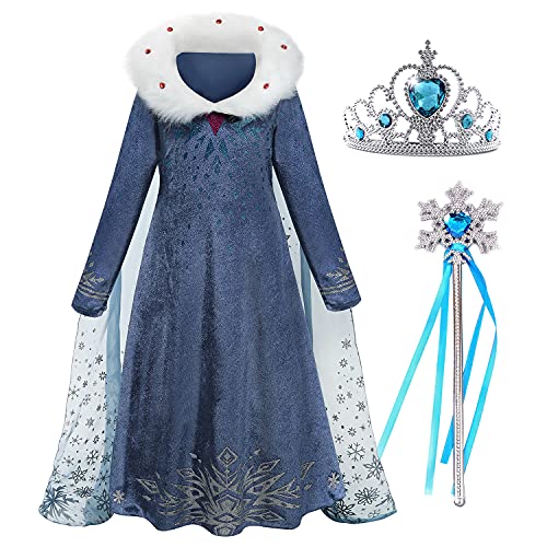 Winter Priencess Dress for Girls Queen Costume Dress (100 2-3 Years)