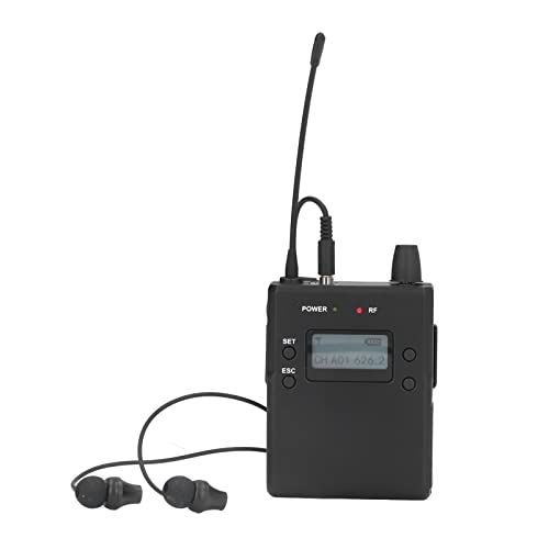 Wireless Ear Monitor, Unlimited Stage Monitor Receiver 626 to 662MHz Lightweight Stereo Bodypack for Live Broadcast