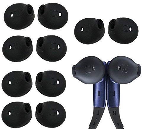 YTM Earbuds Silicone Replacement Ear Tips in The Ear Headphone Cushion (Pack of 10, Black)