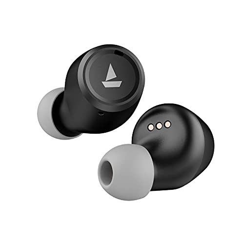 boAt Airdopes 391 V5.0 Bluetooth Truly Wireless in Ear Earbuds with Qualcomm Aptx & CVC, 23 Hours Playback, ASAP Charge, Iwp Technology, Ipx4, Type-C Port and Voice Assistant with Mic (Active Black)