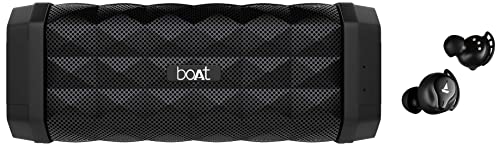 boAt Airdopes 621 Bluetooth Truly Wireless in Ear Earbuds with Upto 150 Hours Playback & Stone 650 10W Bluetooth Speaker with Upto 7 Hours Playback, IPX5 and Integrated Controls (Black)