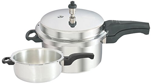 kaviraj Aluminium 3 Ltrs. Pressure Cooker Twin Pack (Silver)