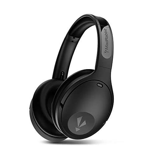 MadRabbit Touch ANC Foldable Over Ear Wireless Bluetooth Headphones with Mic, Hybrid Active Noise Cancellation,85H Battery & 40MM Drivers, Transparent & Gaming Mode, Type C & Voice Assistant