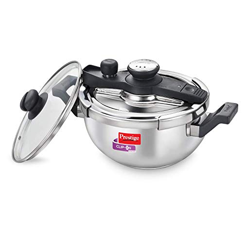 Prestige Svachh Clip-On 3.5 Litre Stainless Steel Outer Lid Pressure Kadai, 3.5 Liter