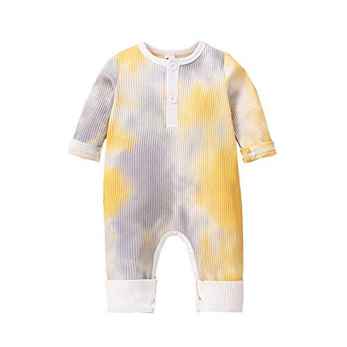 ToodiiIN Jumpsuit for Kids, Newborn Infant Baby Boy Girl Long Sleeve Rainbow Tie-Dye Romper Clothes