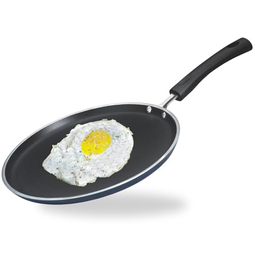 Vinod Zest Aluminium Non Stick Dosa Omni Tawa - 30cm | 3mm Extra Thick | 3 Layer Ceramic Coat | Bakelite Handle | Toxin Free | Gas Base - 1 Year Warranty